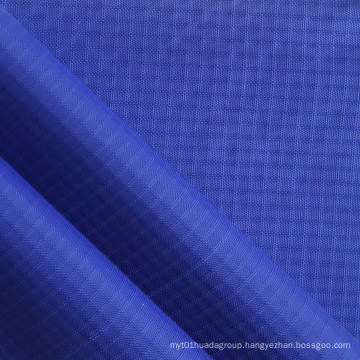 Waterproof Double-Yarn Ripstop Diamond Nylon Fabric with PU